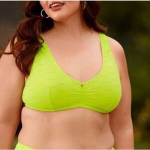 Savage X Fenty 1X acid lime color Flocked Logo Bralette bra lingerie plus size